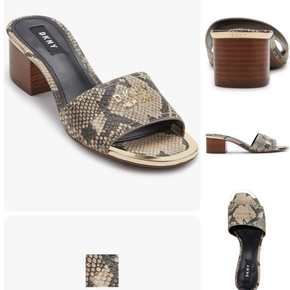 DKNY New York Casual Snakeskin Slide Sandals